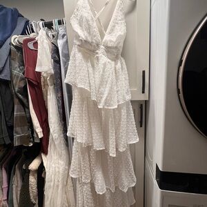 Elegant White Layered Dress